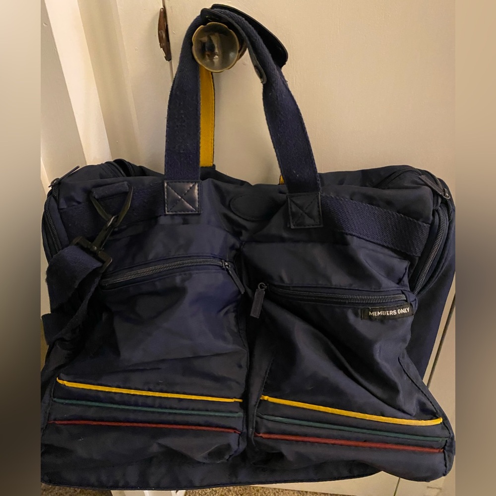 Vintage Large Blue Members Only Duffle Bag